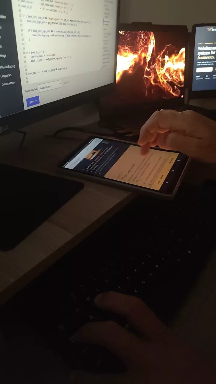 Ernest designing and testing websites