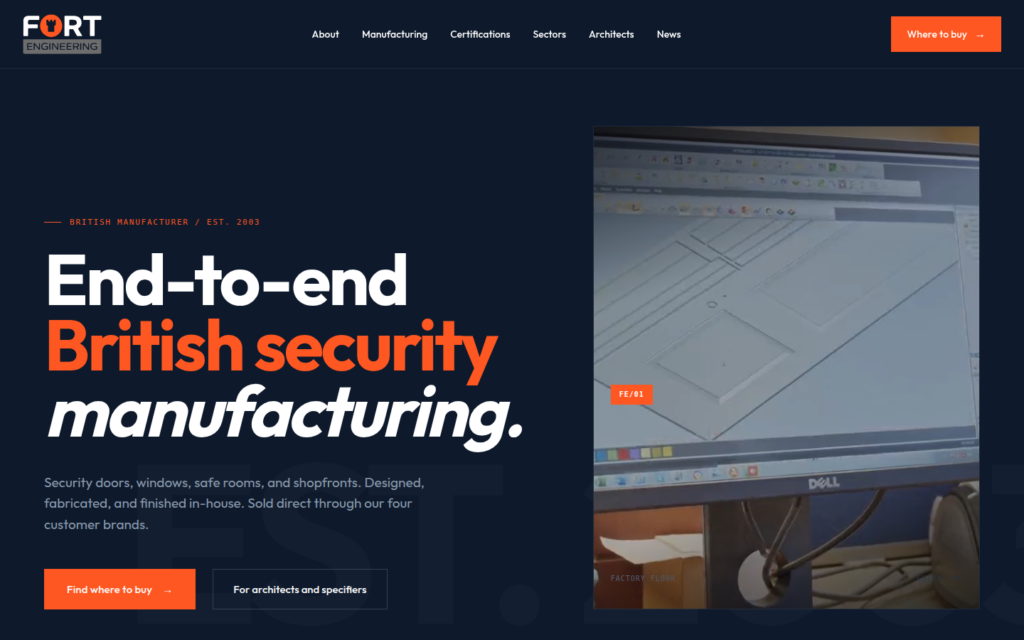 Fort Engineering website on desktop