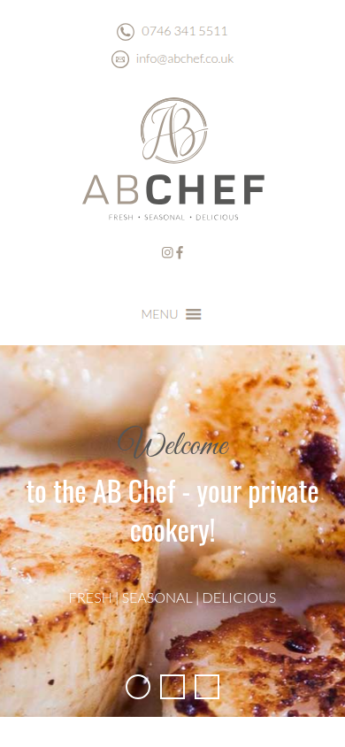 AB Chef website on a phone