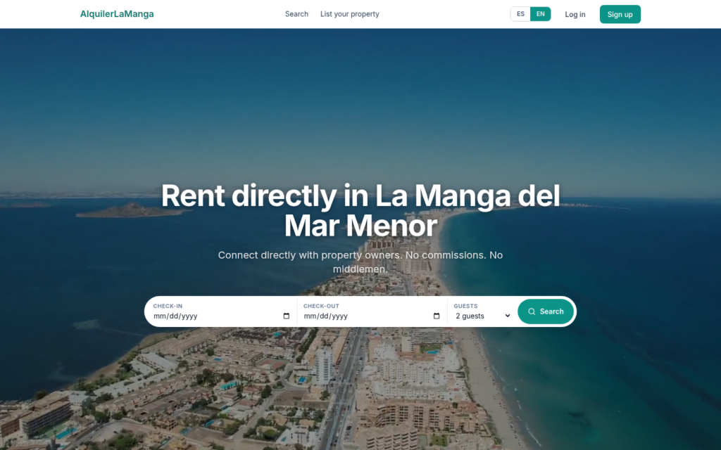 Alquiler en La Manga accommodation website