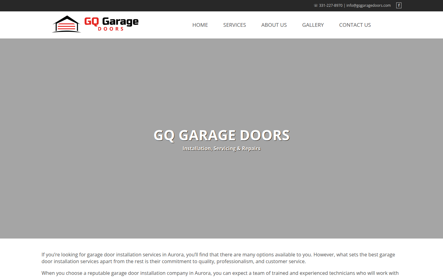 GQ Garage Doors website