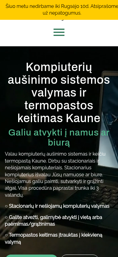 Svetainė „Kompiuterių Valymas“ telefone