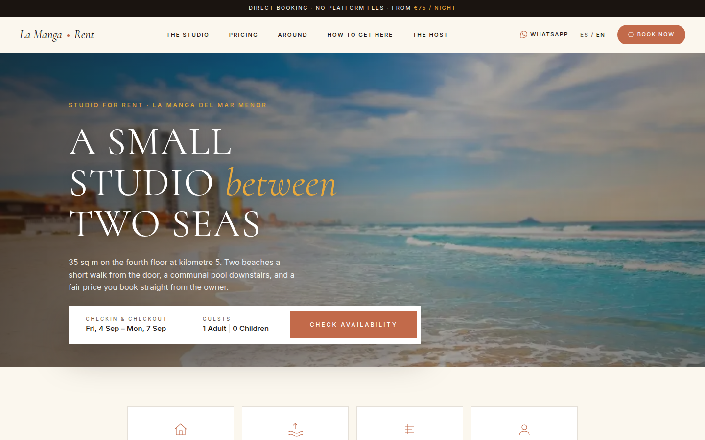 La Manga Rent website