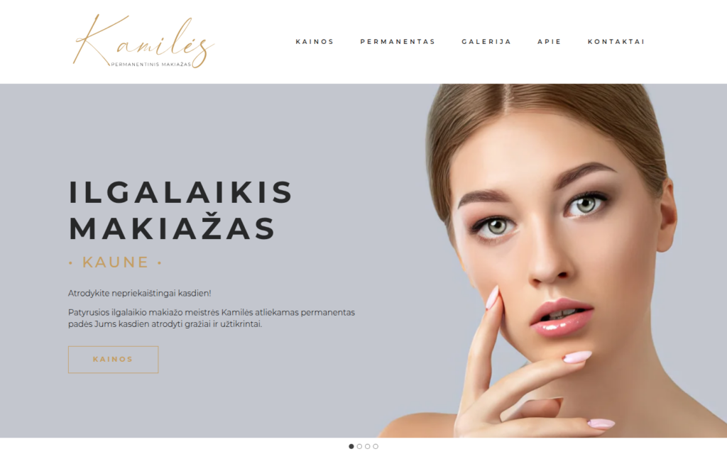 Kamilės permanentinis makiažas salonas svetainė