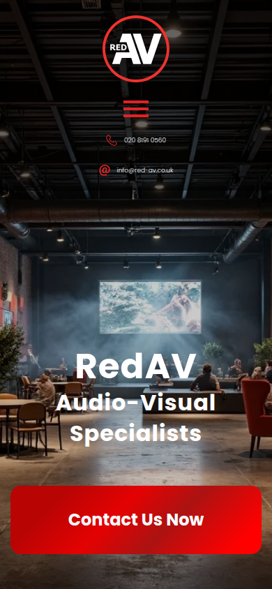 Red AV website on a phone