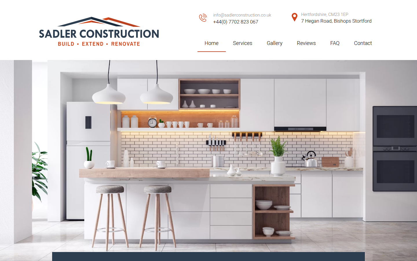 Sadler Construction website