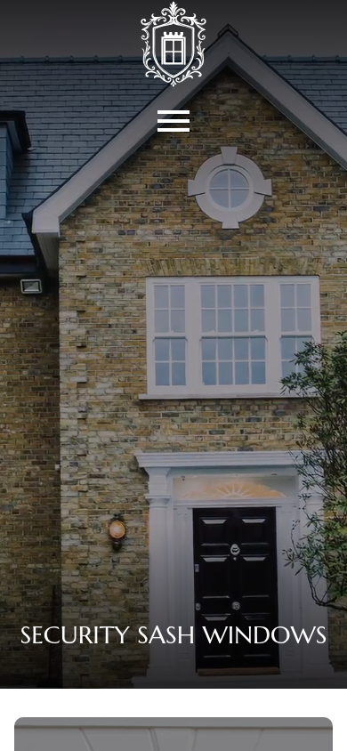 Security Sash Windows website on a phone