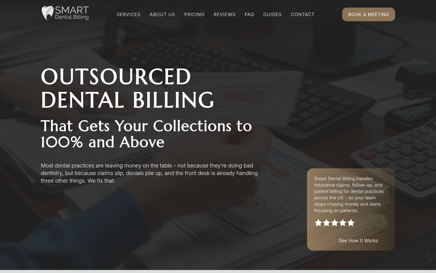 Smart Dental Billing website
