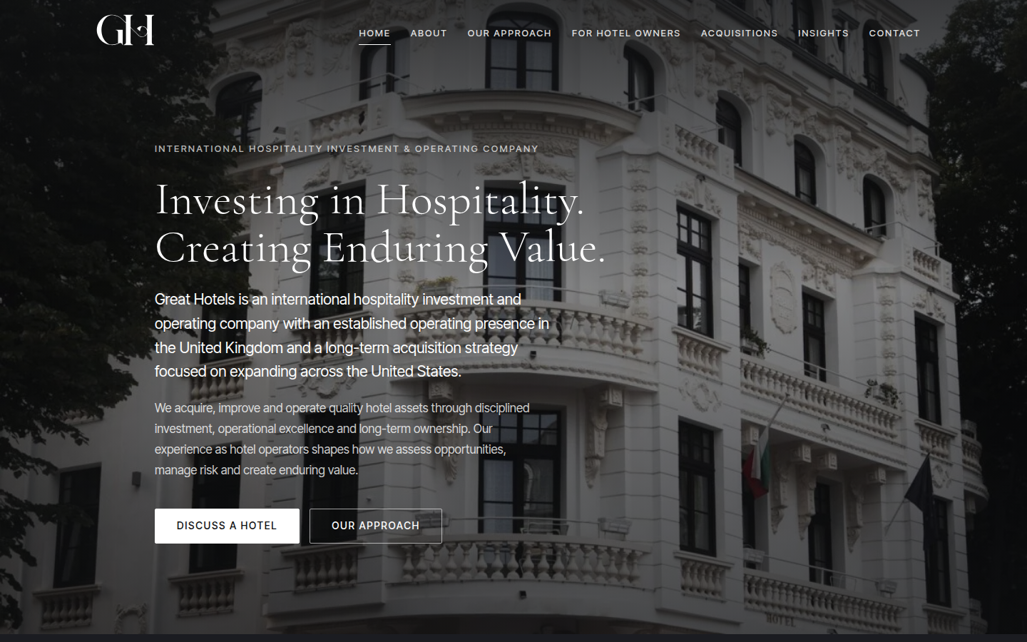 The Great Hotels website